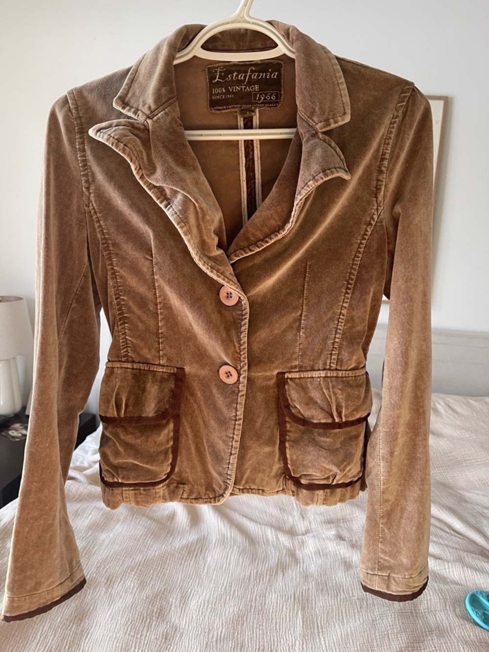 Women's Brown Velvet Blazer Jacket